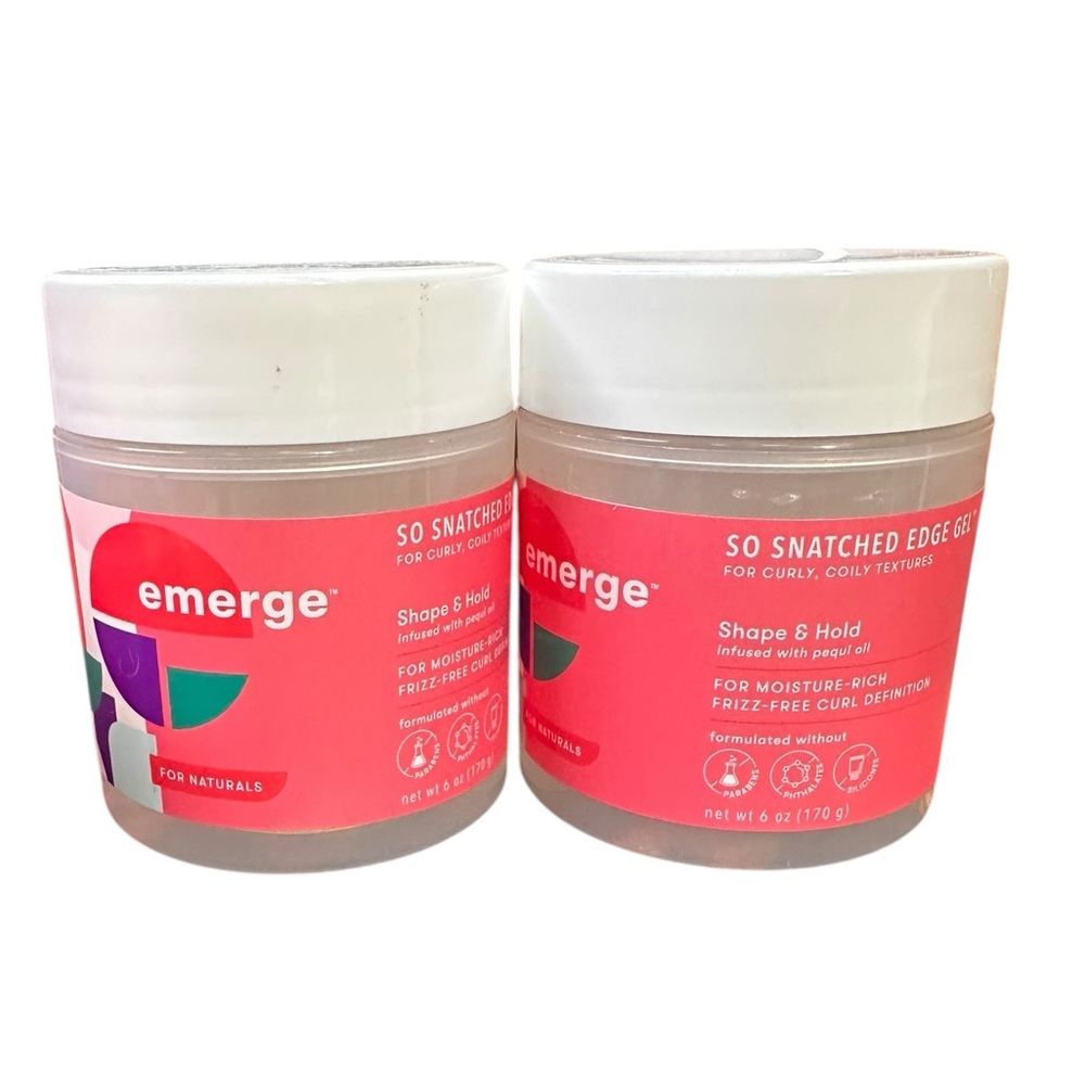 NEW - Emerge So Snatched Edge Gel Shape & Hold Frizz Free - 6oz each - Lot of 2
